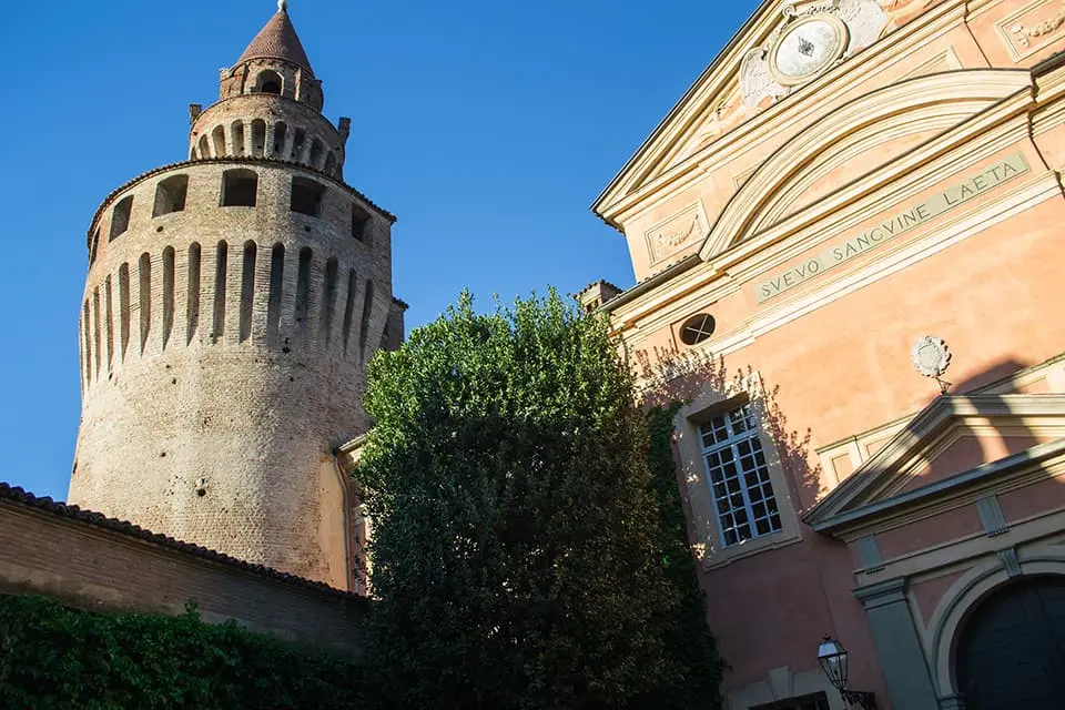 View of An Old building within the Italian town Emilia-Romagna