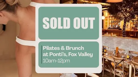 Pilates & Brunch, sold out, poster