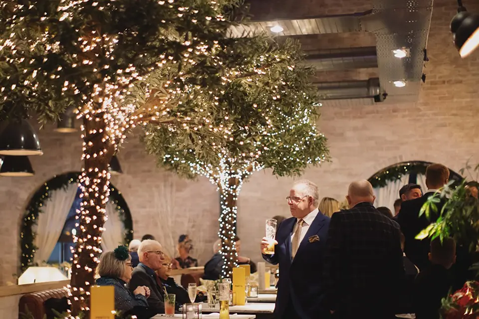 Interior view of of a wedding reception within Ponti's Italian Kitchen, Fox Valley Sheffield