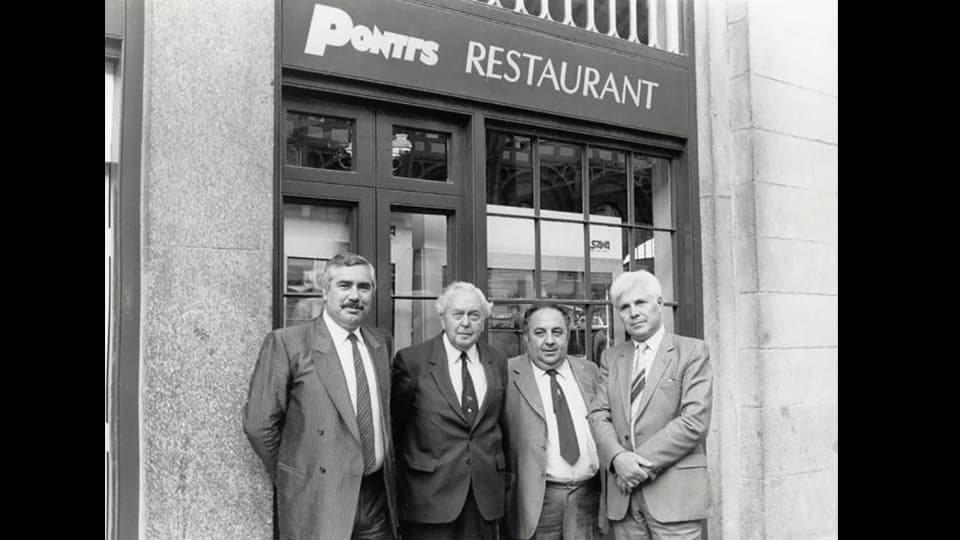 Queen Elizabeth II and prince philip visiting Ponti's